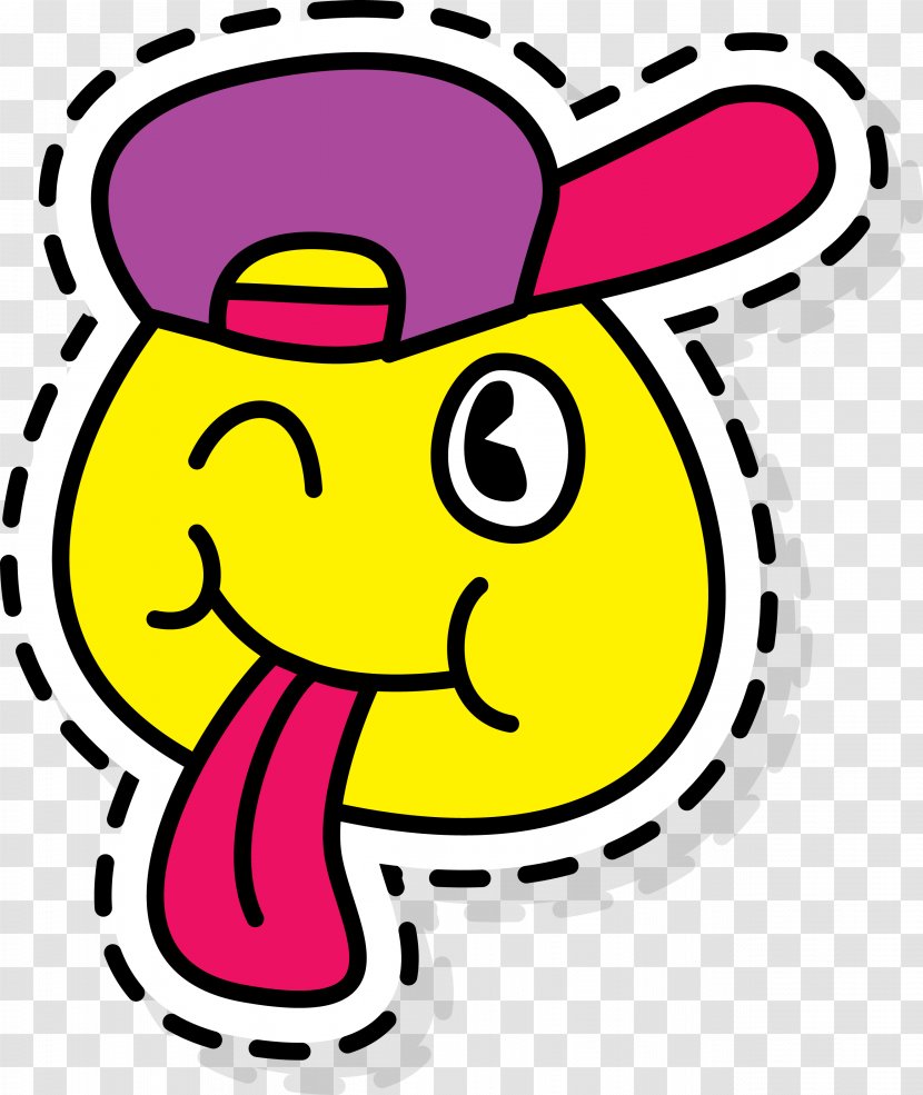 Paper Cartoon Clip Art - Happiness - Tongue Sticker Transparent PNG