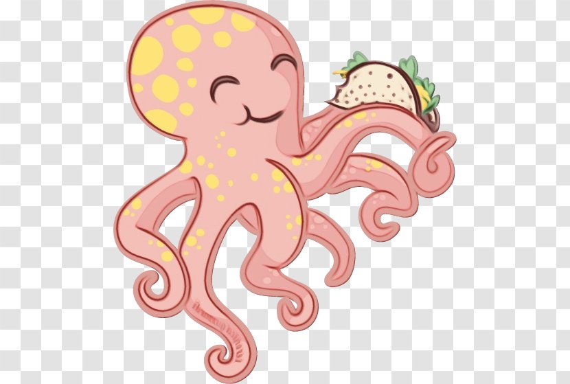 Octopus Giant Pacific Pink Cartoon Transparent PNG