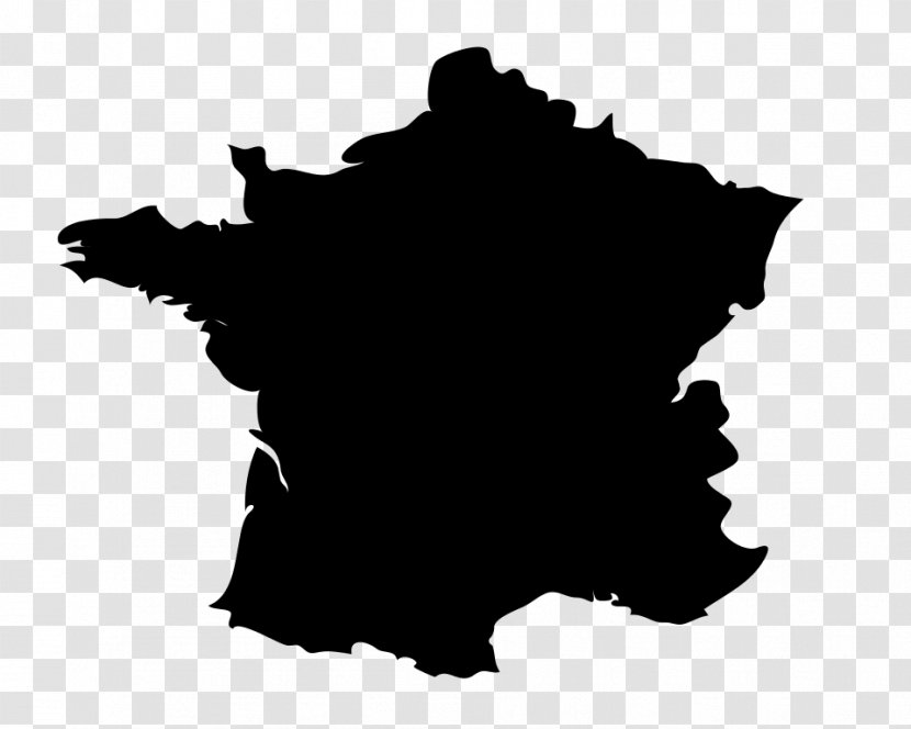 France Vector Map - Black And White - Creative World Transparent PNG