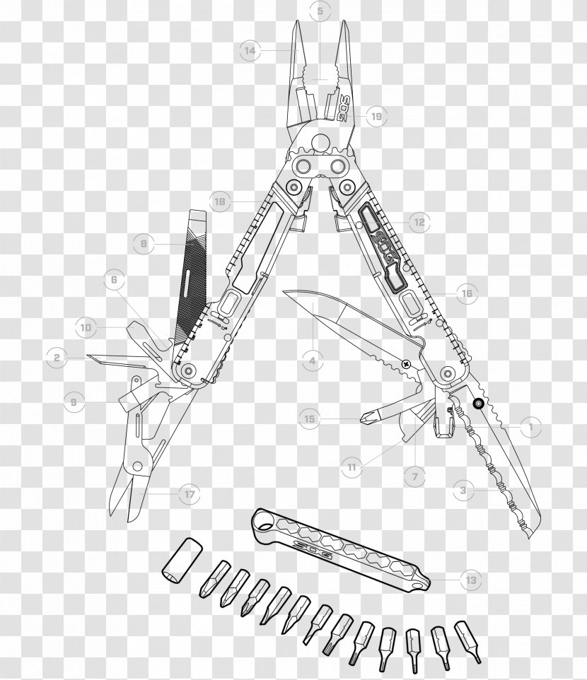 Knife Weapon Tool Blade Sketch - Auto Part - Carrying Tools Transparent PNG
