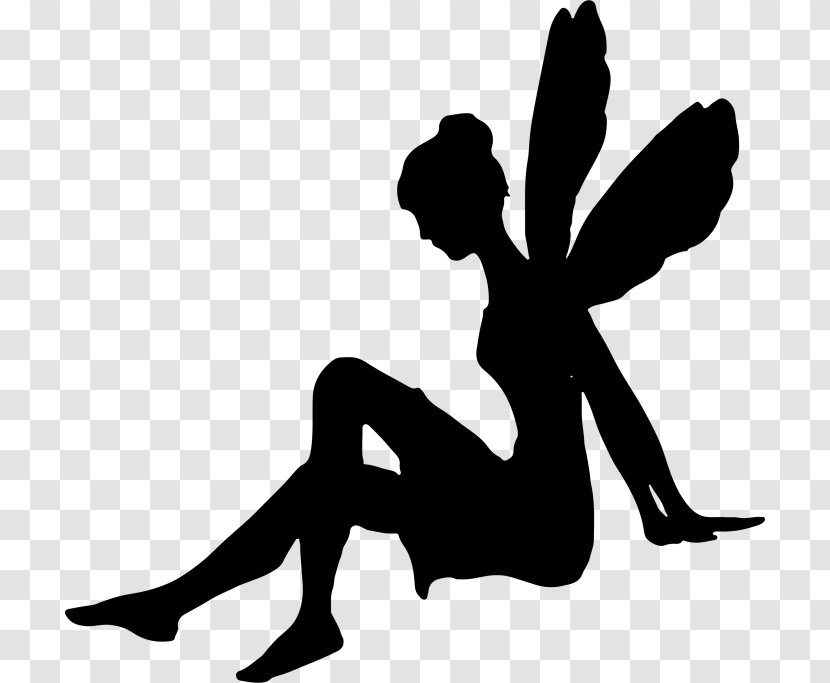 Silhouette Leg Sitting Wing Black-and-white - Human - Joint Transparent PNG