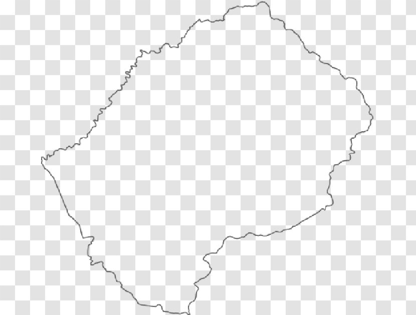 Lesotho Blank Map Geography World - Monochrome Photography Transparent PNG