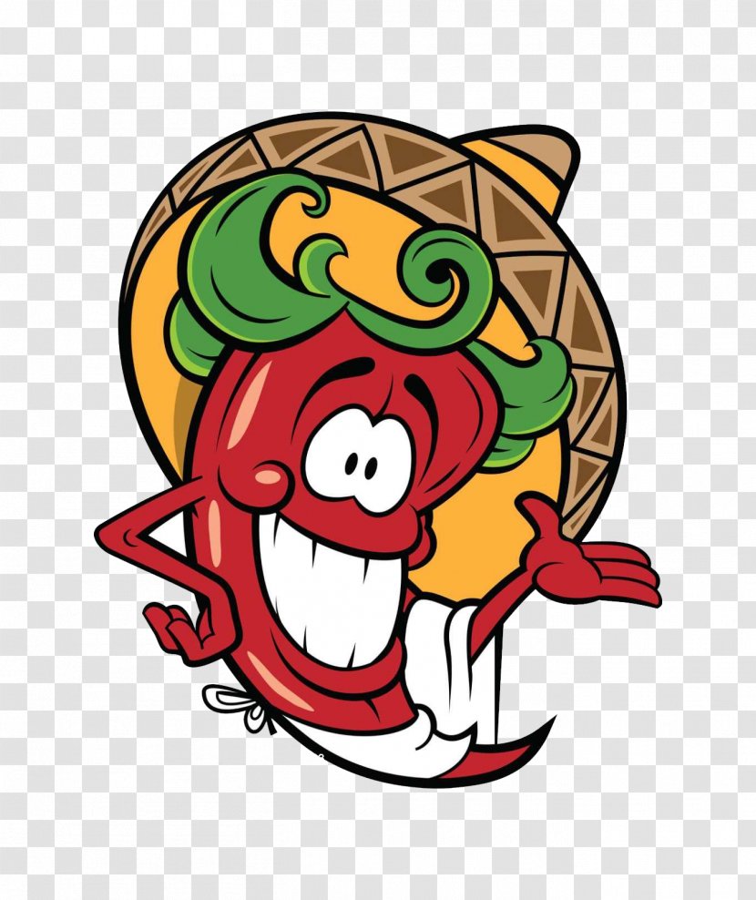 Jalapexf1o Bell Pepper Cayenne Mexican Cuisine Thai - Art - Cartoon Hat Transparent PNG