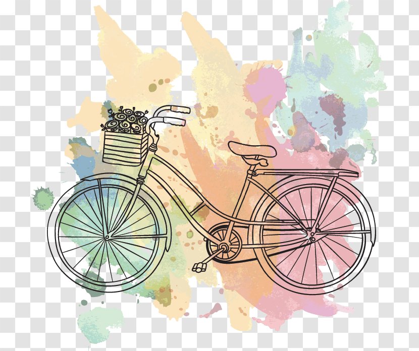 Bicycle Tires Vector Graphics Mountain Bike Drawing - Car Wash - Retro Summer Background Pixers Transparent PNG