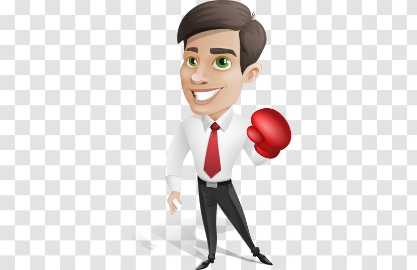 Character Businessperson - Professional - Business Man Wearing A Hand-painted Cartoon Glove Transparent PNG