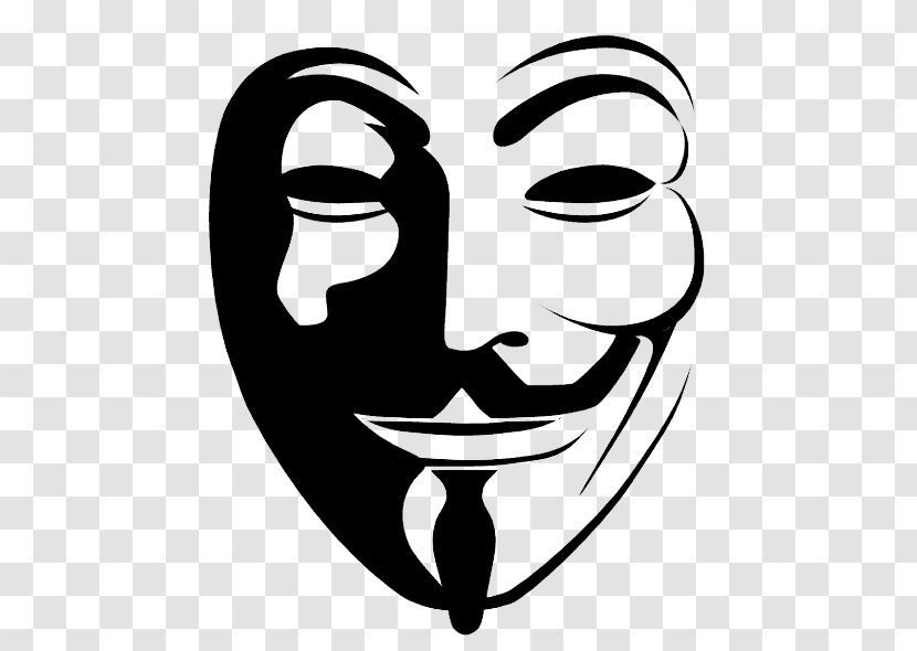 Anonymous Icon - Monochrome Photography - V For Vendetta Transparent Image Transparent PNG