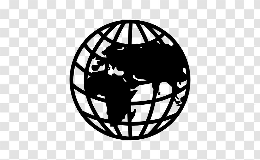 Earth - Sphere - Black And White Transparent PNG
