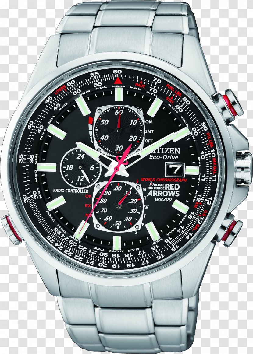 Citizen Holdings Eco-Drive Watch Chronograph Red Arrows - Product Design - Wristwatch Image Transparent PNG