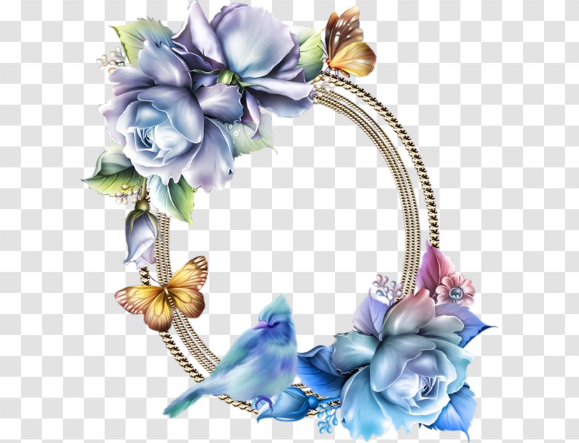 Blue Rose Flower Picture Frames - Floral Design Transparent PNG