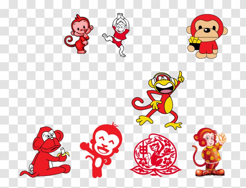 Monkey Chinese New Year Cartoon - Area - Happy Transparent PNG