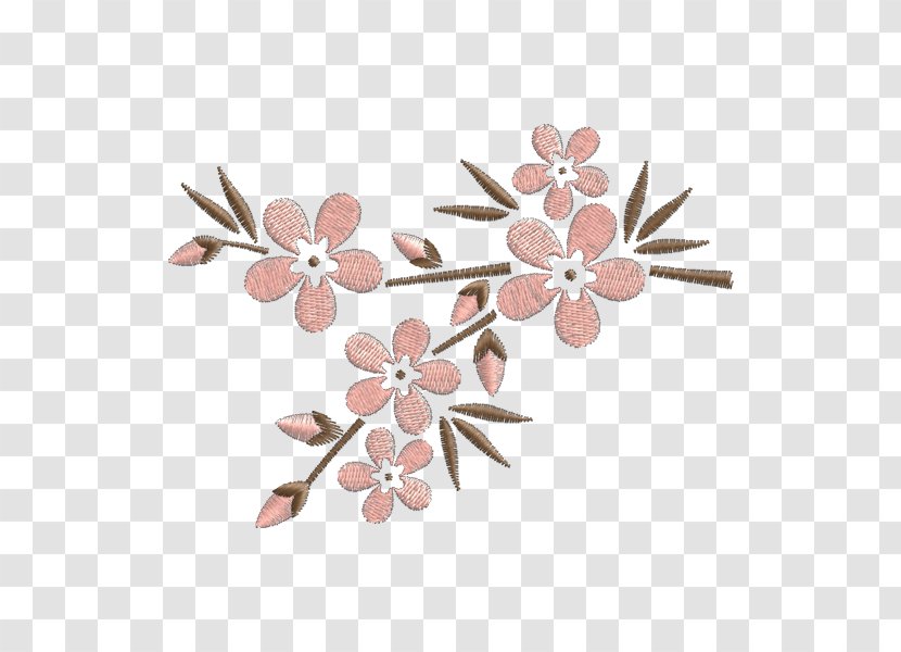 Embroidery Cherry Blossom Cerasus Flower Cross-stitch - Flor Transparent PNG
