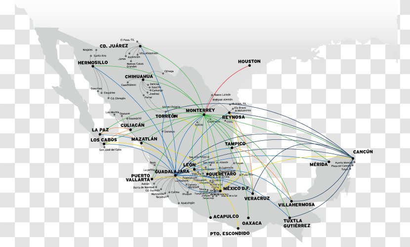 Flight VivaAerobús Mexico Airline Low-cost Carrier - Engineering - Aircraft Route Transparent PNG