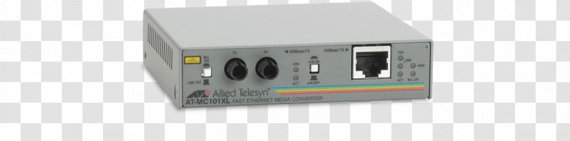 Fiber Media Converter Allied Telesis Fast Ethernet 100BASE-FX Optical - Transceiver - Electronics Accessory Transparent PNG