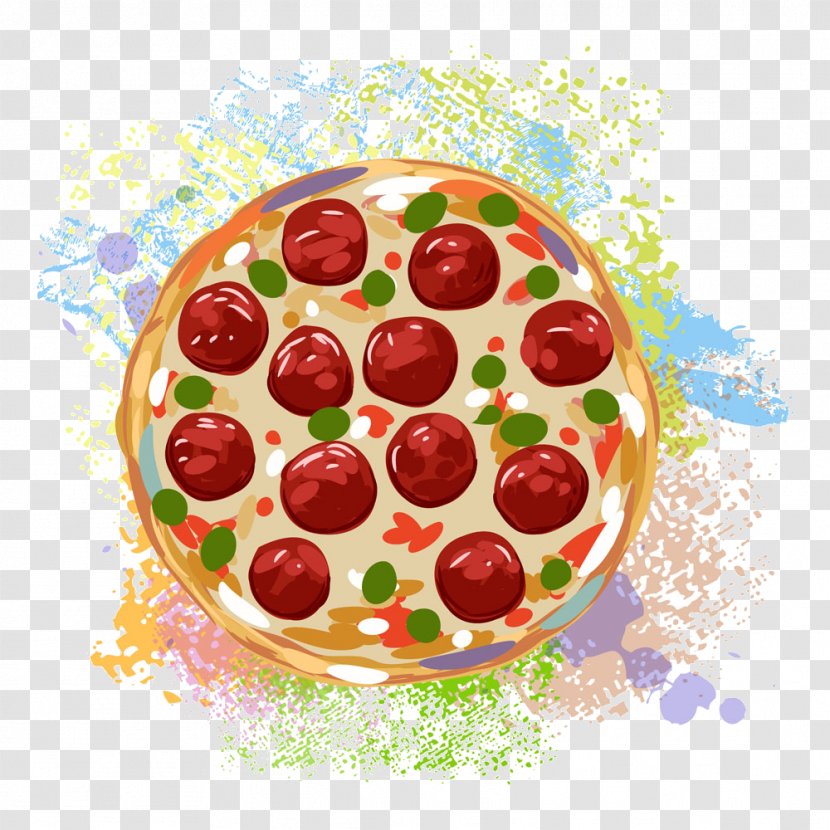 Pizza Hamburger Italian Cuisine French Fries Fast Food - Delicious Fruit Transparent PNG