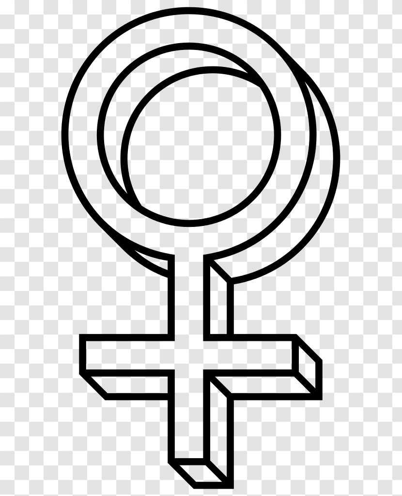 Símbolo De Venus Gender Symbol Clip Art - Black And White Transparent PNG