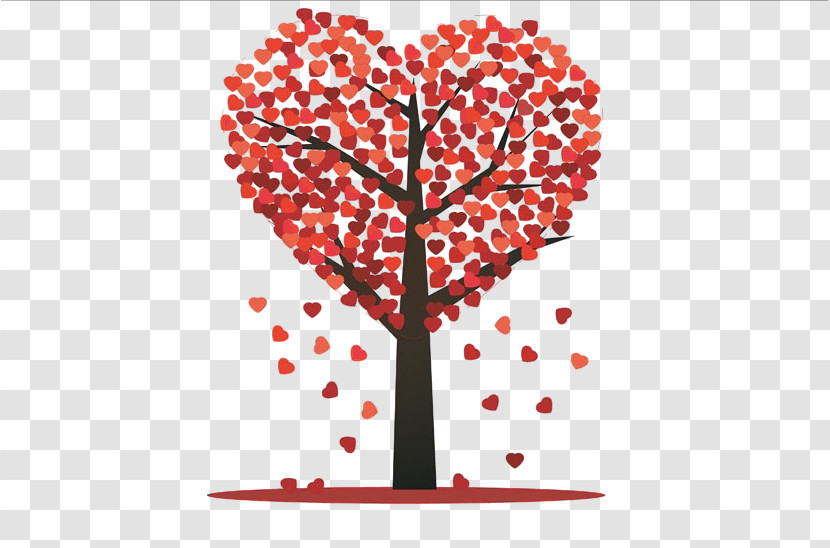 Tree Red Leaf Heart Plant Transparent PNG