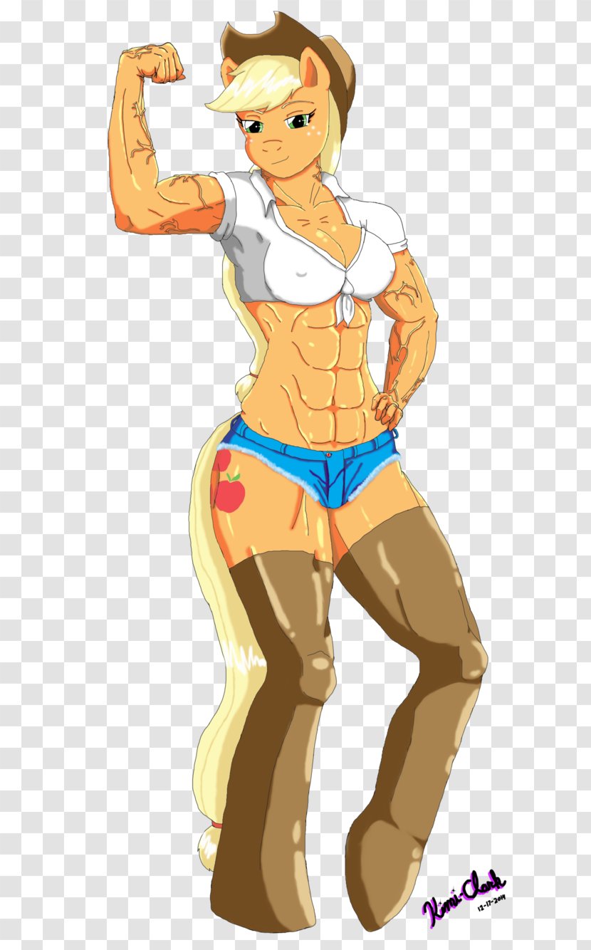 Applejack Pony Muscle Woman Bodybuilding - Watercolor - Growth Deviantart Transparent PNG