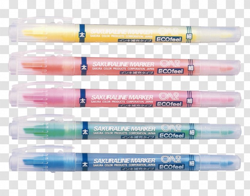 Ballpoint Pen Highlighter Sakura Color Products Corporation Permanent Marker Paper - Office Supplies - Water-color Ink Points Transparent PNG