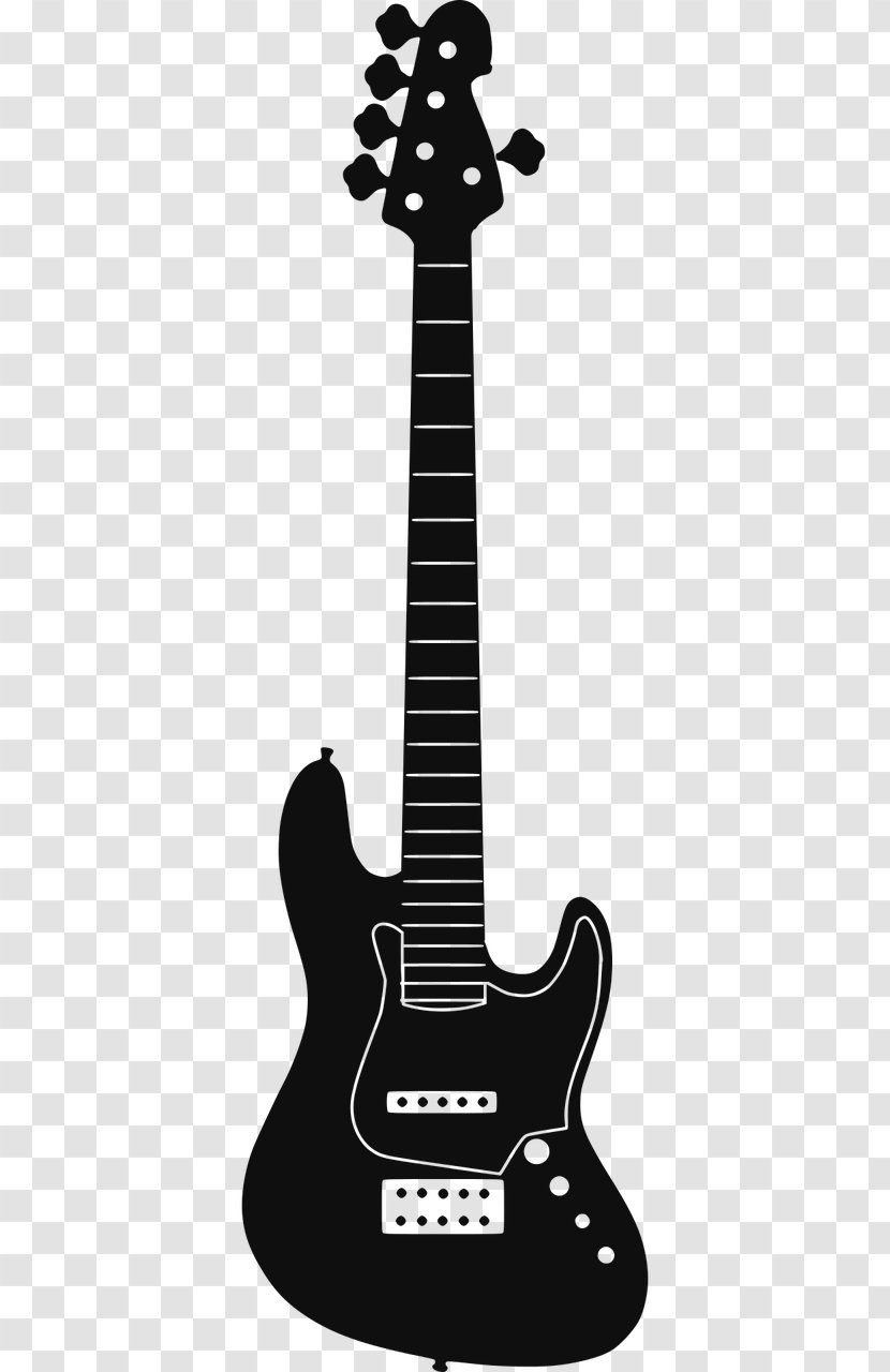 Fender Stratocaster Bass Guitar Electric Musical Instruments - Silhouette Transparent PNG