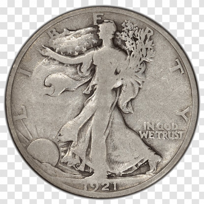Dollar Coin Silver Walking Liberty Half Transparent PNG