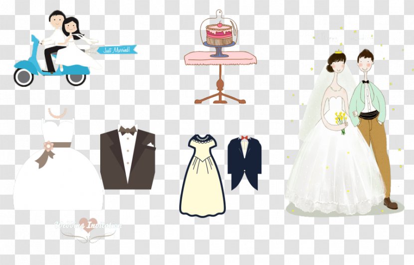 Wedding Invitation Bridegroom Marriage Illustration - Silhouette - The Bride And Groom Invitations Creative Transparent PNG