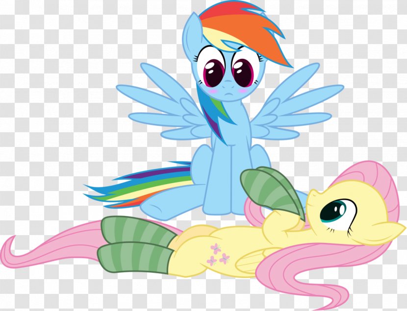 Fluttershy Rainbow Dash Pinkie Pie Rarity Pony - Vertebrate - Hug Vector Transparent PNG