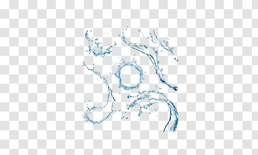 Water Drop Splash - Blue - Splashing Droplets Transparent PNG