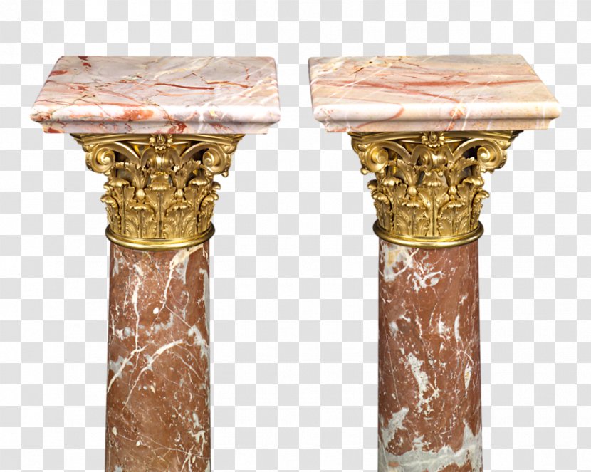 Column France Marble Sculpture Arabescato Louis XVI Style - Bronze Transparent PNG
