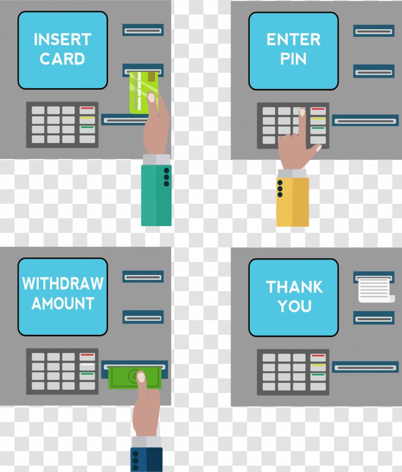 Automated Teller Machine Bank Cashier Finance - Technology - ATM Withdrawals Process Transparent PNG