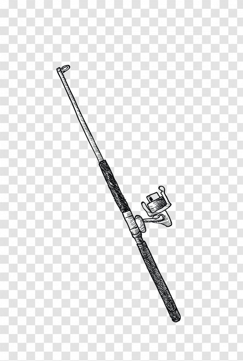 Fishing Rod Angling U7aff - Baseball Equipment - Vector Black Transparent PNG