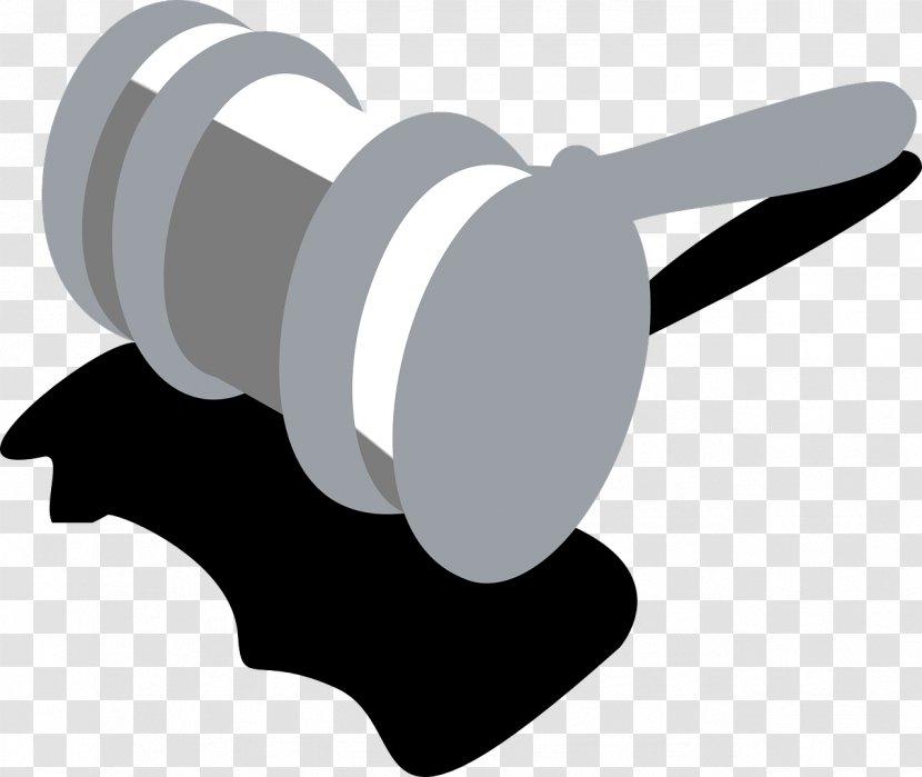 Lawyer Judge Clip Art - Black And White - Hammer Transparent PNG