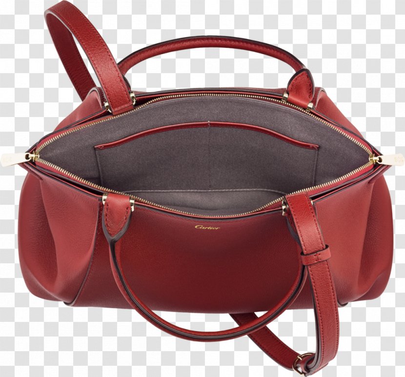 Handbag Leather Red Calf - Cartier - Bag Transparent PNG