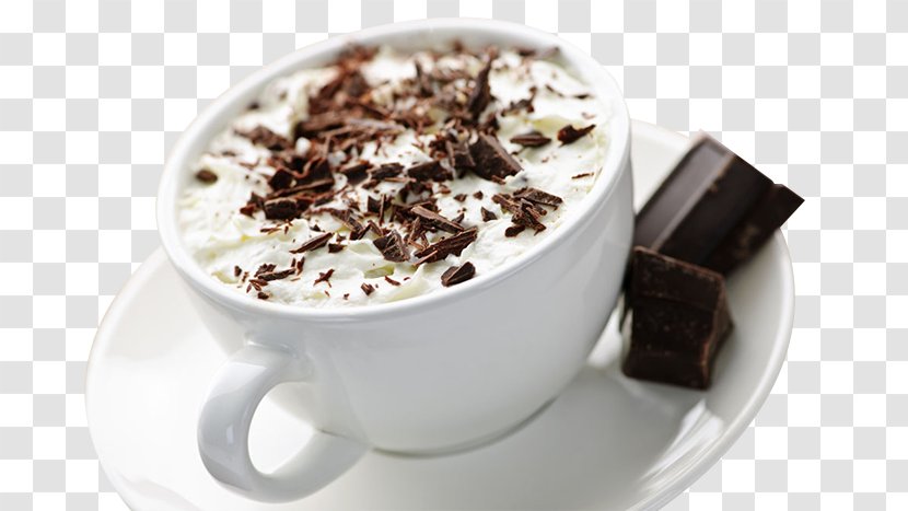 Hot Chocolate Cream Caffxe8 Mocha Milk - Food - White Ceramic Cup Of Cocoa Chips Transparent PNG