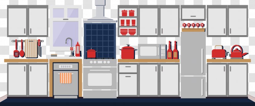 Kitchen Furniture Refrigerator - Vector Transparent PNG