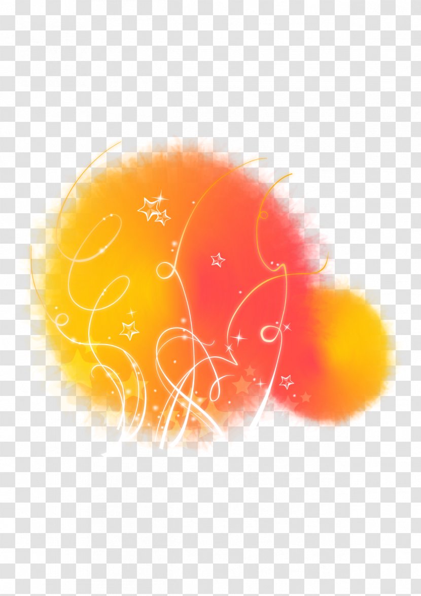 Watercolor Painting Icon - Orange - Yellow Pink Dream Ink Transparent PNG