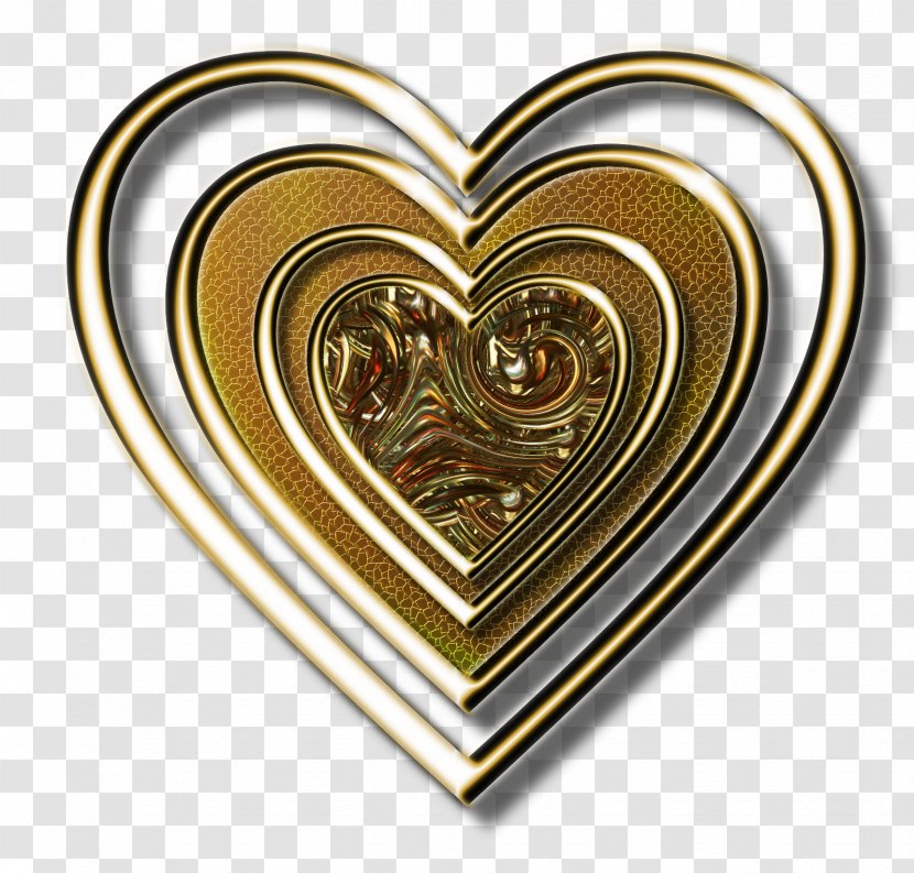 Desktop Wallpaper Clip Art - Heart - Gold Transparent PNG