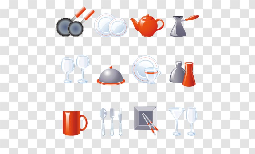 Kitchen Restaurant Tableware Icon - Orange - Full Transparent PNG