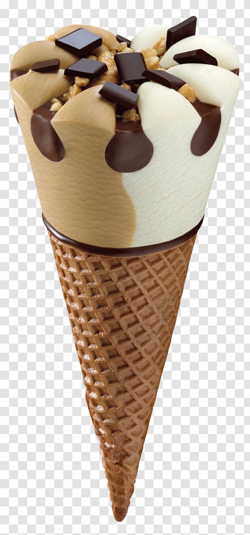 Ice Cream Cone Butterscotch Sundae - Frozen Dessert - Image Transparent PNG
