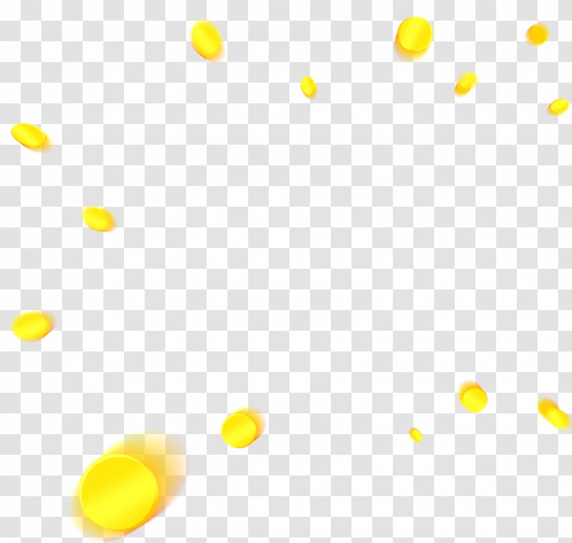 Yellow Area Pattern - Cartoon Gold Coin Splashing Material Transparent PNG