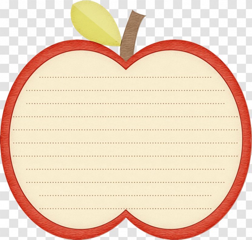 Red Apple Heart Fruit Line - Malus Plant Transparent PNG