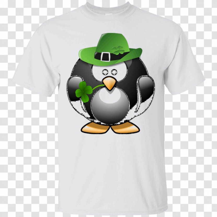 T-shirt Penguin Bluza Sleeve Font - Sweatshirt - St Patricks Day Logotype Transparent PNG