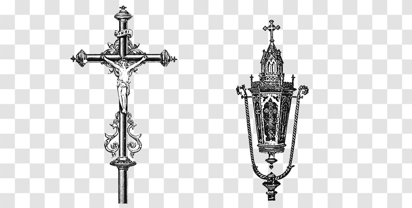 Crucifix Light Fixture White Black - Catholic Church Transparent PNG