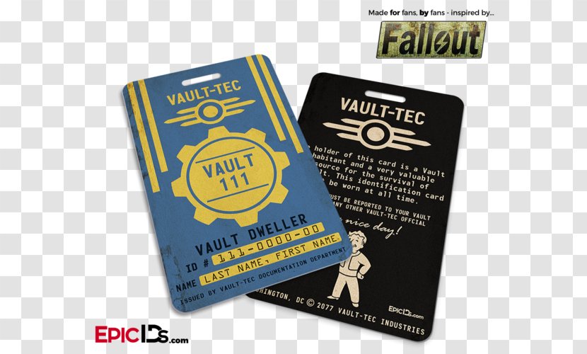 Fallout 4 Wasteland 3 The Vault - Name Tag - Austin Powers Transparent PNG