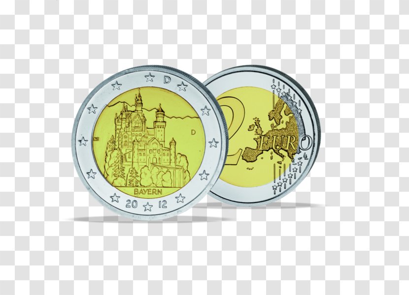 Schwerin Palace Neuschwanstein Castle 2 Euro Commemorative Coins - Coin Transparent PNG