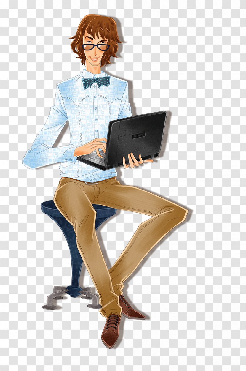 Laptop Cartoon Computer Illustration - Frame - Take White-collar Transparent PNG