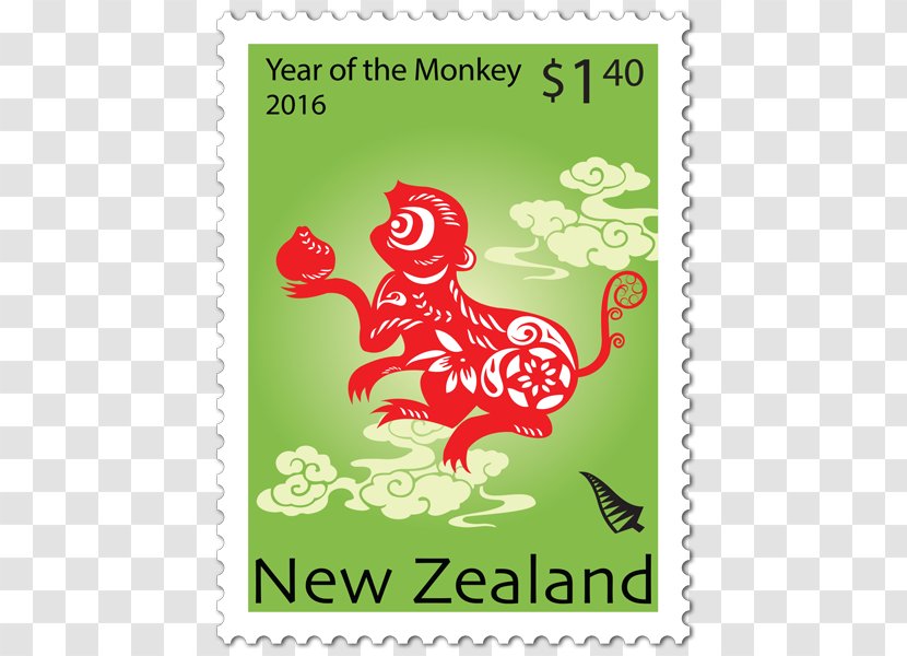 Postage Stamps Chinese New Year Zodiac Mail Golden Monkey Stamp Transparent PNG