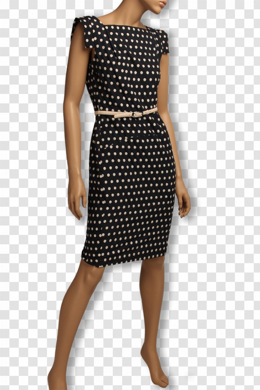 Little Black Dress Polka Dot Shoulder - Neck Transparent PNG