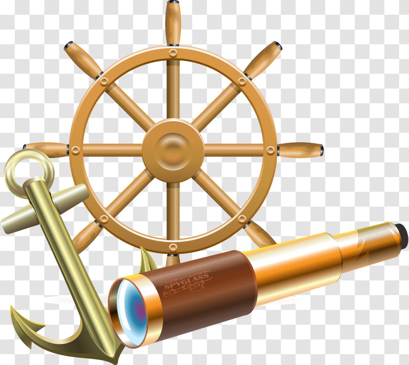 Ships Wheel Clip Art - Telescope Boat Anchored To Vector Material Transparent PNG