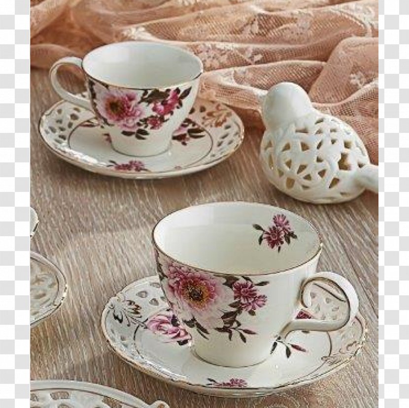 Coffee Cup Saucer Tea Porcelain - Plate Transparent PNG