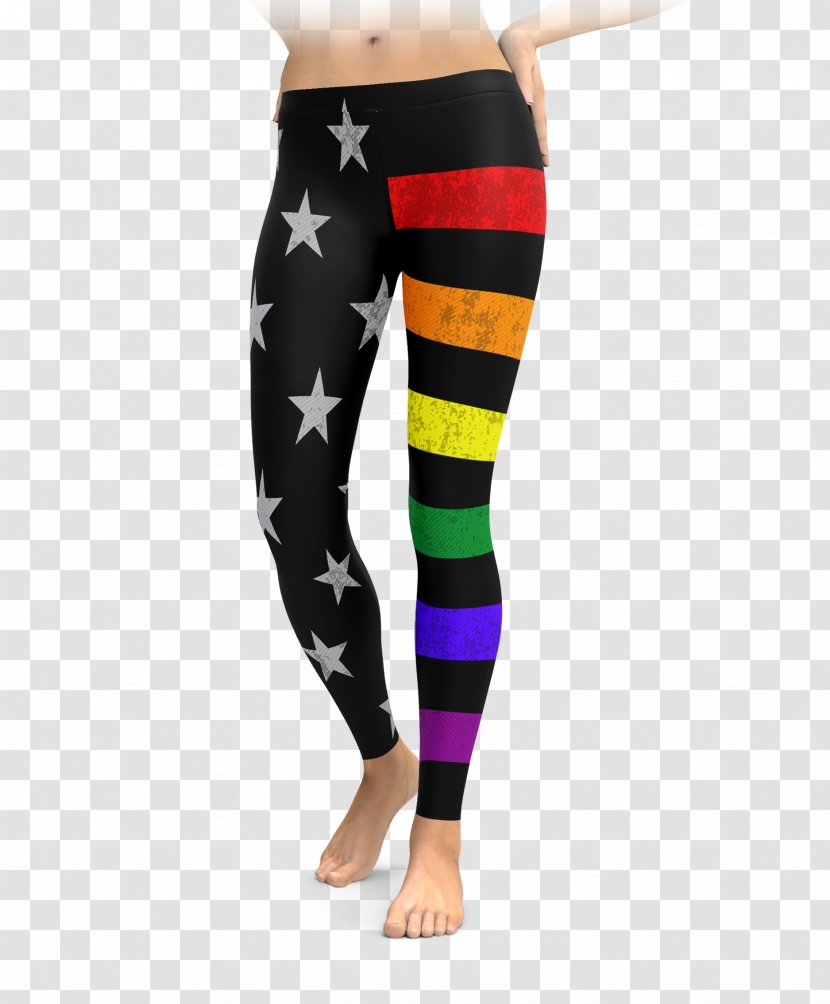 Leggings Clothing Sock Sportswear Pants - Flower - Striped Flag Transparent PNG